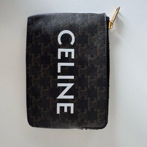 Celine Coin Purse in Triomphe Canvas with Celine Print